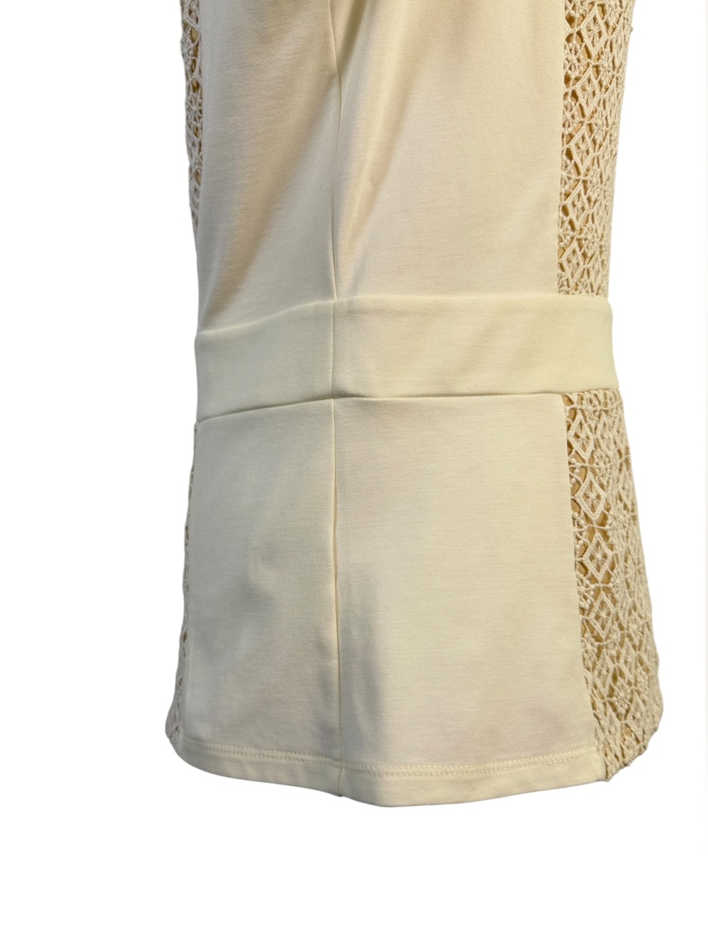 Ann Taylor Cream Lace-Front& Back Mixed‑Media Top With Lace Panel Size M - Picture 3 of 9